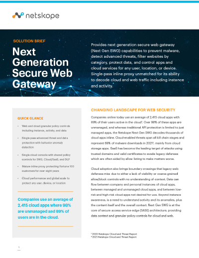 Upgrade Your Secure Web Gateway - Next Generation of Secure Web Gateways