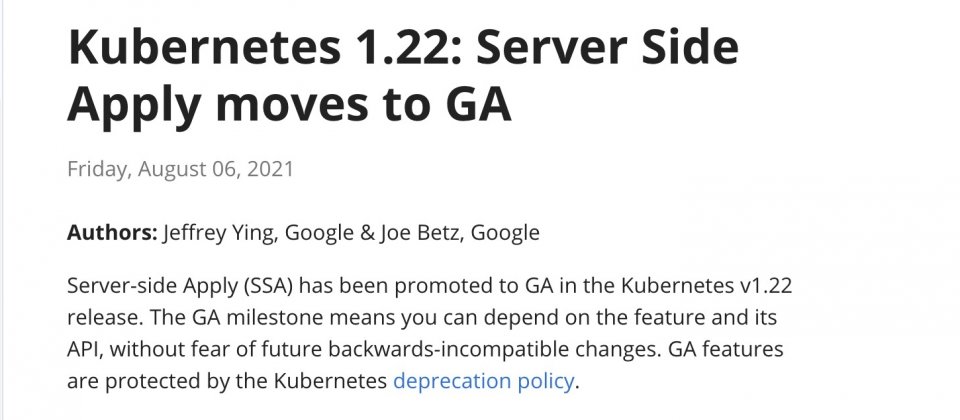 伺服器端應用已在Kubernetes 1.22成為正式功能